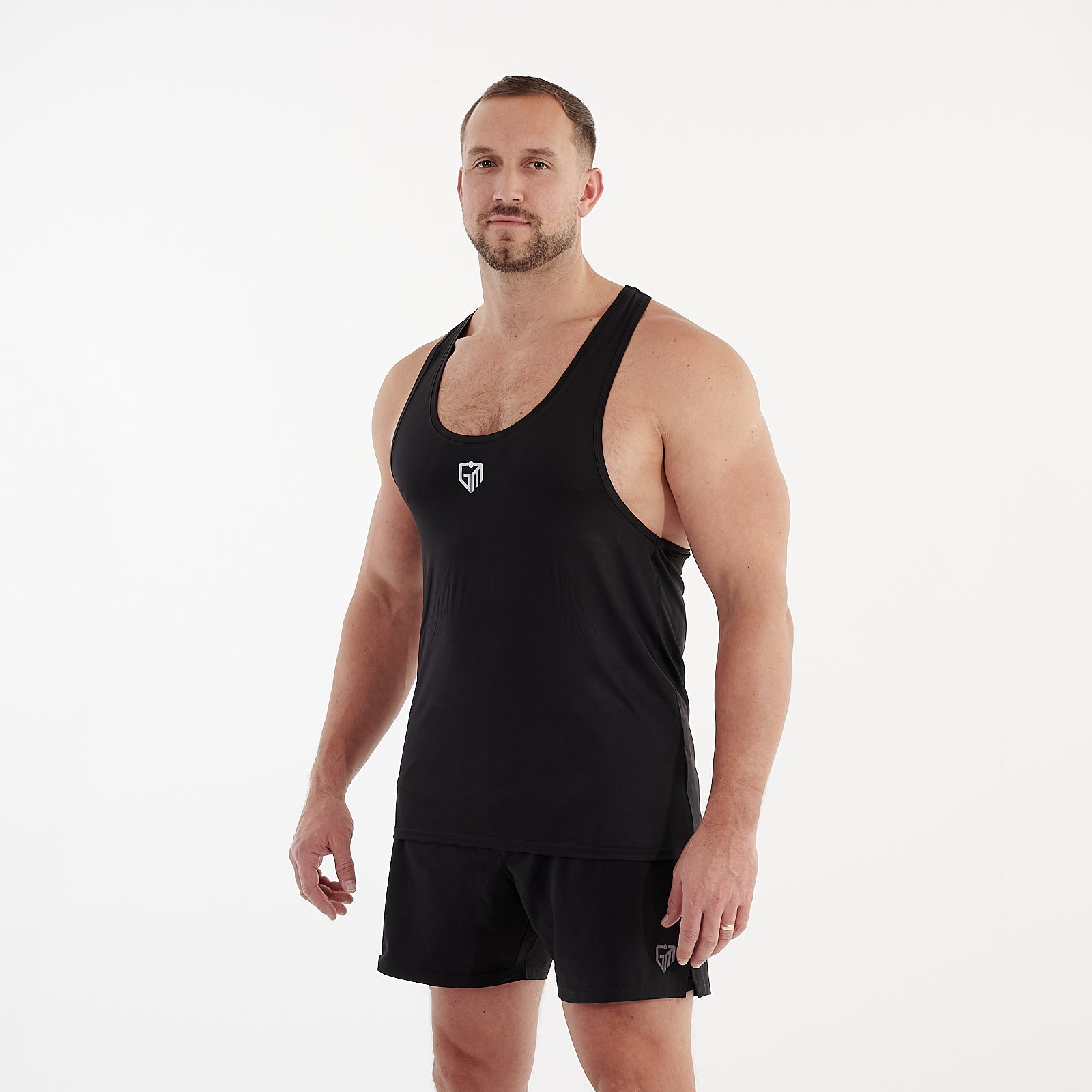 Mens Muscle Vest Tank Top in Black | Side View | G Mammal