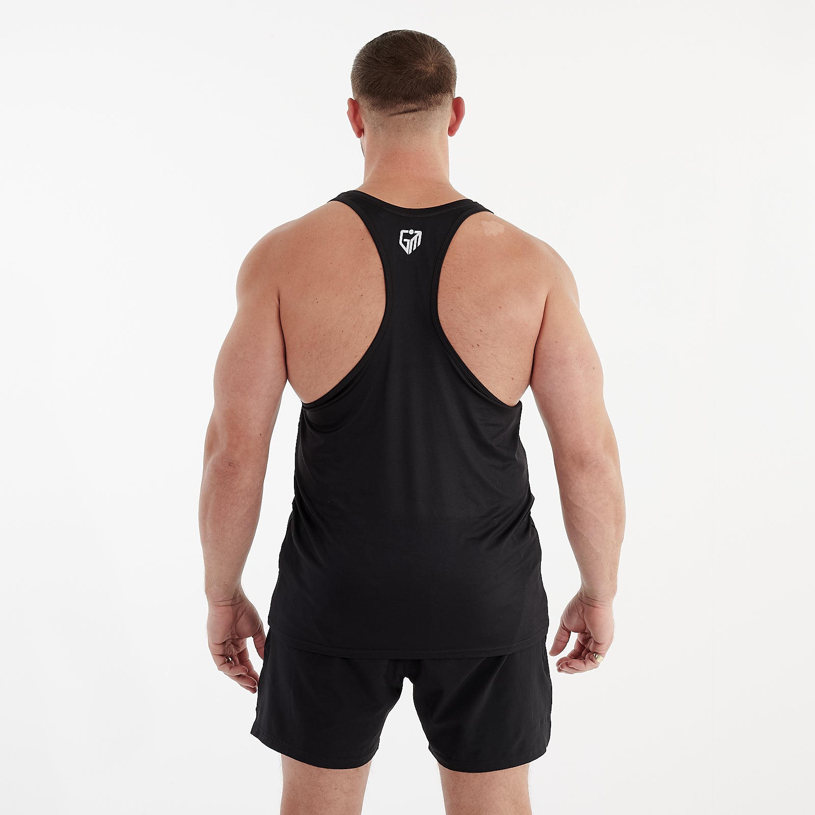 Mens Muscle Vest Tank Top in Black | Back View | G Mammal