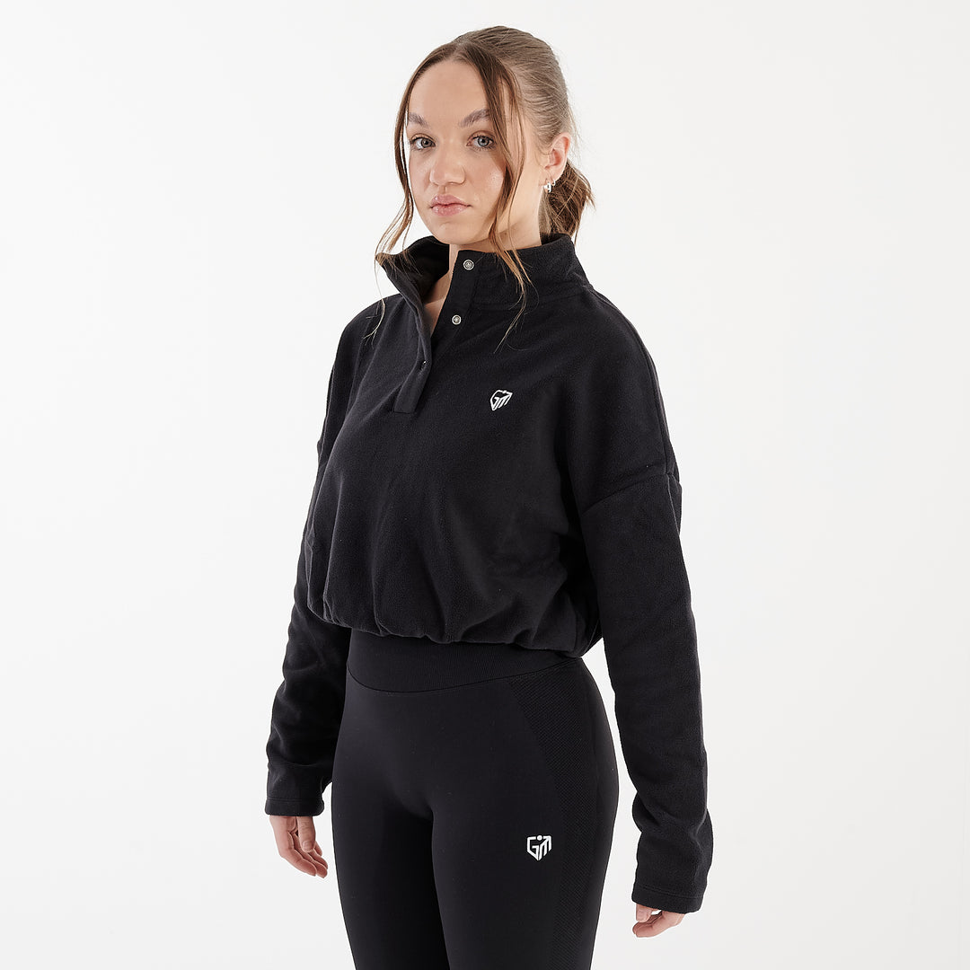 Cropped High-Neck Fleece
